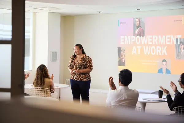 Facilitator presenting to a group